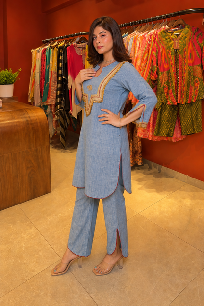 Shagun Designer Linen Kurta Pant Set