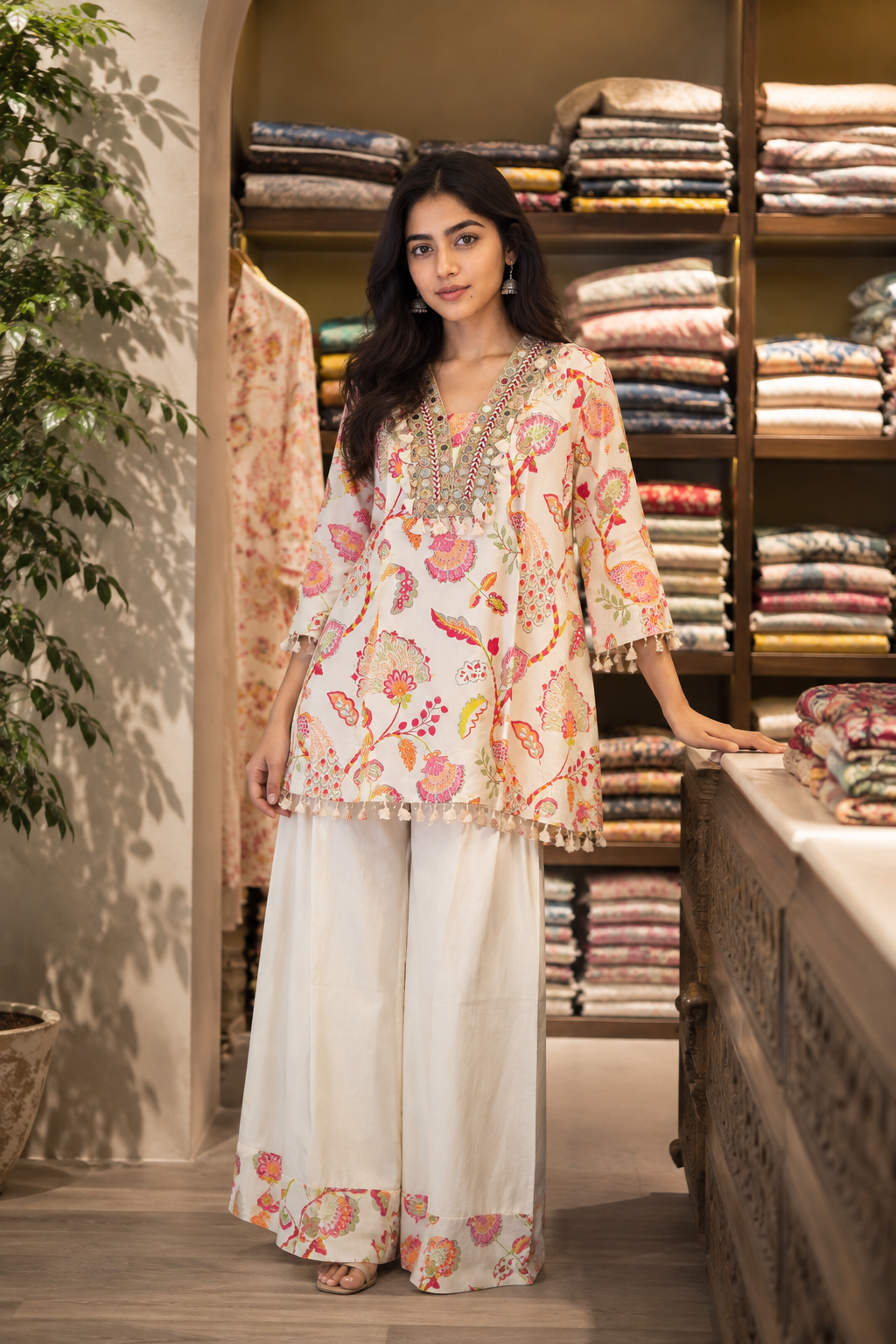 Yarmi Printed Mirror Farshi Salwar Set