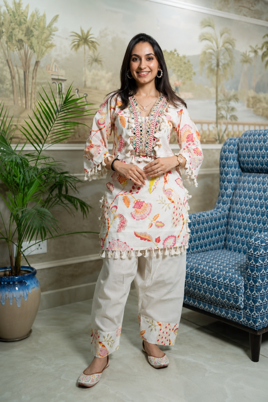 Yarmi Printed Mirror Farshi Salwar Set